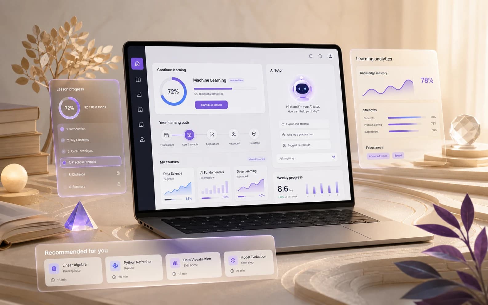 AI-Assisted Education Platform software interface concept